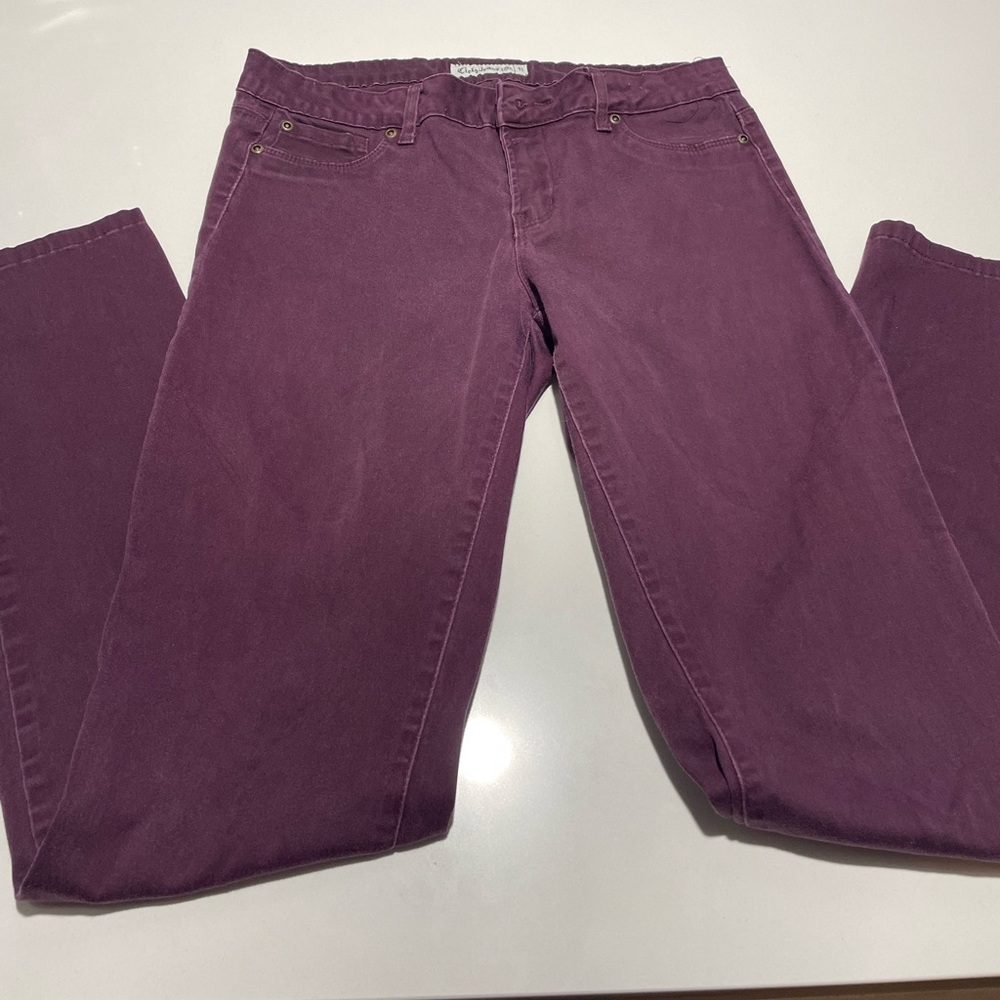 Maroon colored jeans